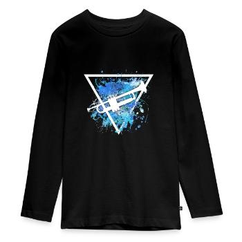 trompette - T-shirt manches longues Premium Ado - noir - Devant - AI Model Kid Female (0cm)
