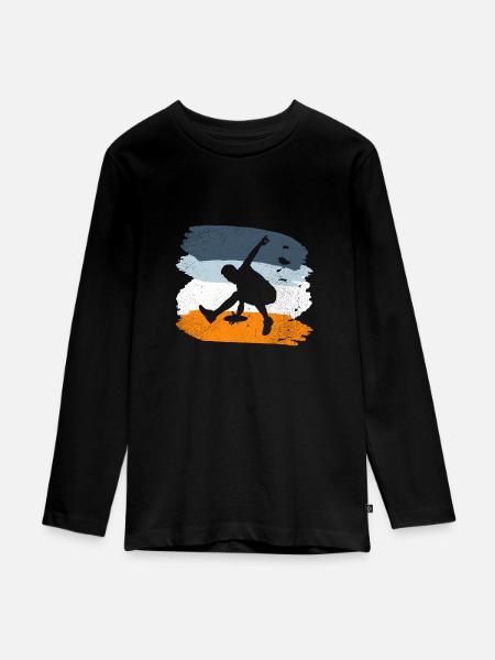 Frisbee - Teenager Premium Bio Langarmshirt - Schwarz