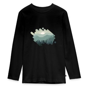 natur - Teenager Premium Bio Langarmshirt - Schwarz - Vorne - AI Model Kid Female (0cm)