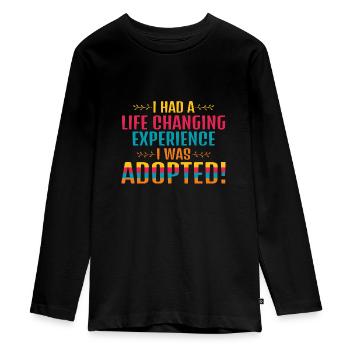 Life Changing Experience Adoption - Teenager Premium Organic Long Sleeve Shirt - black - Front - AI Model Kid Female (0cm)