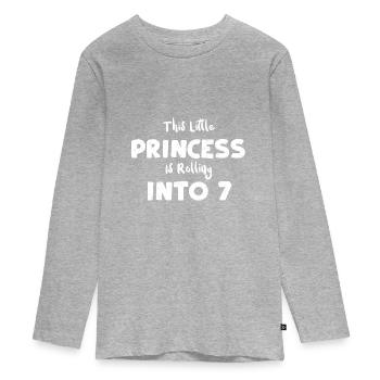 Cette petite princesse roule... - T-shirt manches longues Premium Ado - gris chiné - Devant