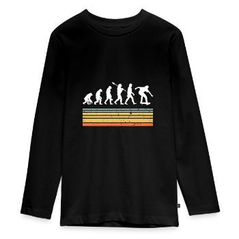 Skate Skateboard Evolution - Teenager Premium Bio Langarmshirt - Schwarz - Vorne - AI Model Kid Female (0cm)