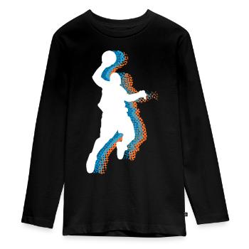 Basketball Basketballer - Teenager Premium Bio Langarmshirt - Schwarz - Vorne - AI Model Kid Female (0cm)