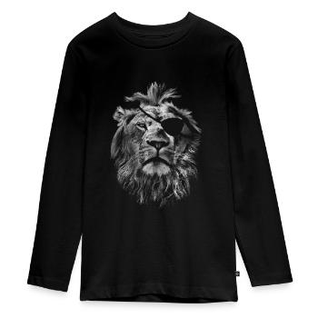 Lion - T-shirt manches longues Premium Ado - noir - Devant - AI Model Kid Female (0cm)