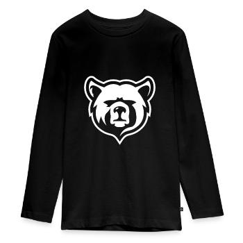 Polar Bear Bear Polarbear Bear Sport Logo - Teenager Premium Organic Long Sleeve Shirt - black - Front - AI Model Kid Female (0cm)