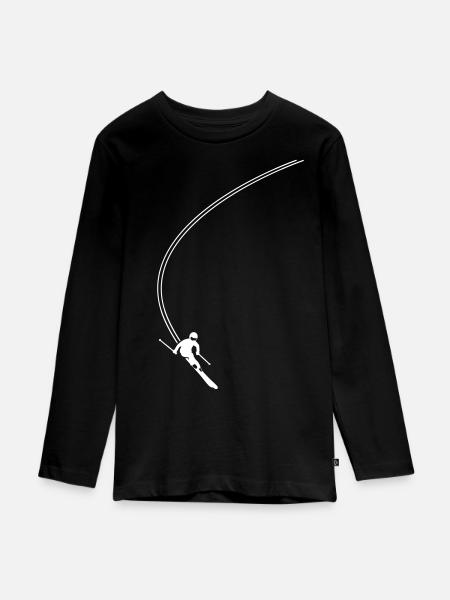 Skifahrer - Teenager Premium Bio Langarmshirt - Schwarz