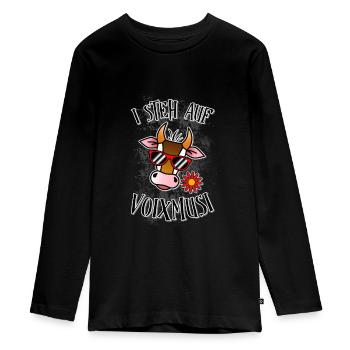 I steh auf Voixmusi - Teenager Premium Bio Langarmshirt - Schwarz - Vorne - AI Model Kid Female (0cm)