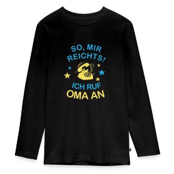 Ich ruf Oma an - Teenager Premium Bio Langarmshirt - Schwarz - Vorne - AI Model Kid Female (0cm)