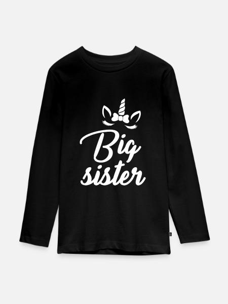 Big Sister - Teenager Premium Bio Langarmshirt - Schwarz