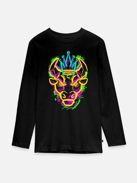 L.Gor Stier - Teenager Premium Bio Langarmshirt - Schwarz