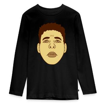 Sad Face Kiss bouche Design - T-shirt manches longues Premium Ado - noir - Devant - AI Model Kid Female (0cm)