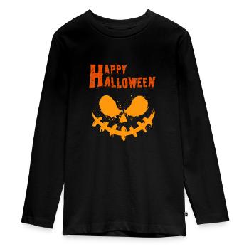 Citrouille d’Halloween, Joyeux Halloween - T-shirt manches longues Premium Ado - noir - Devant - AI Model Kid Female (0cm)