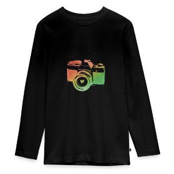 Caméra Budapest - T-shirt manches longues Premium Ado - noir - Devant - AI Model Kid Female (0cm)