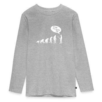 EVOLUTION - Teenager Premium Bio Langarmshirt - Grau meliert - Vorne