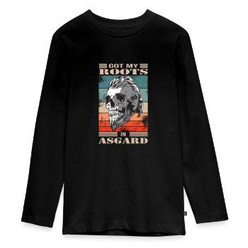 Viking - T-shirt manches longues Premium Ado - noir - Devant - AI Model Kid Female (0cm)