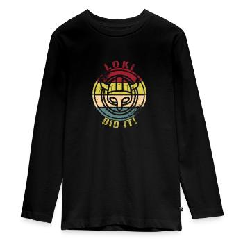 Viking - T-shirt manches longues Premium Ado - noir - Devant - AI Model Kid Female (0cm)