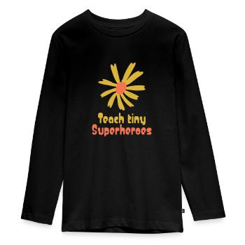 Kindergarten - Teenager Premium Organic Long Sleeve Shirt - black - Front - AI Model Kid Female (0cm)