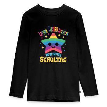 Schulkind - Teenager Premium Bio Langarmshirt - Schwarz - Vorne - AI Model Kid Female (0cm)
