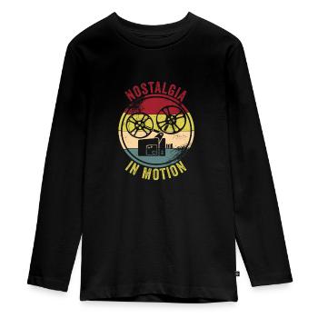 Vieux films - T-shirt manches longues Premium Ado - noir - Devant - AI Model Kid Female (0cm)
