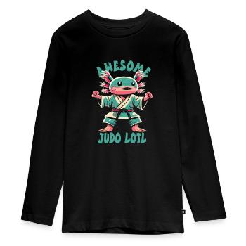 Judo - T-shirt manches longues Premium Ado - noir - Devant - AI Model Kid Female (0cm)