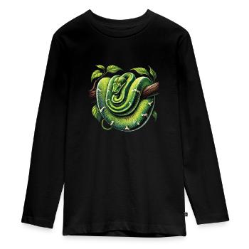 Serpent - T-shirt manches longues Premium Ado - noir - Devant - AI Model Kid Female (0cm)