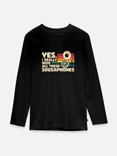 Sousaphone - Teenager Premium Bio Langarmshirt - Schwarz