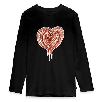 muscular pump transp - Teenager Premium Organic Long Sleeve Shirt - black - Front - AI Model Kid Female (0cm)