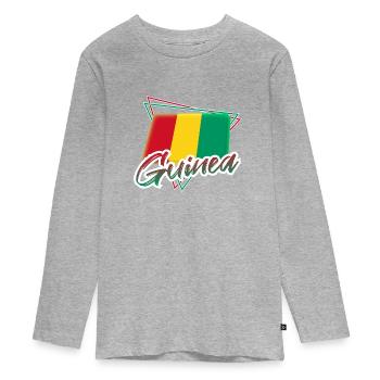 Guinea - Teenager Premium Organic Long Sleeve Shirt - heather grey - Front