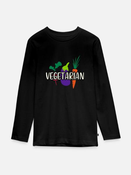 Vegetarian Vegetarier - Teenager Premium Bio Langarmshirt - Schwarz