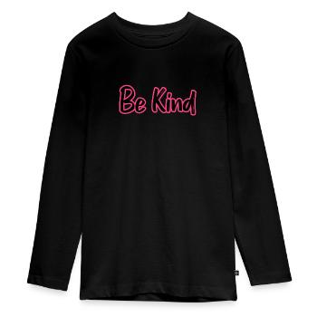 be kind - Teenager Premium Bio Langarmshirt - Schwarz - Vorne - AI Model Kid Female (0cm)