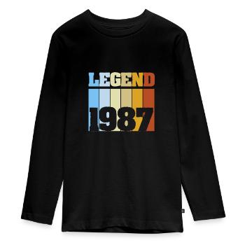 Légendes nées en 1987 - T-shirt manches longues Premium Ado - noir - Devant - AI Model Kid Female (0cm)