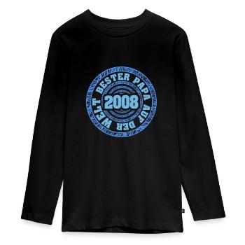 2008 - Teenager Premium Bio Langarmshirt - Schwarz - Vorne - AI Model Kid Female (0cm)
