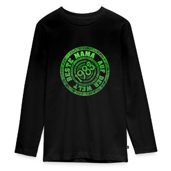 mutti 1983 - Teenager Premium Bio Langarmshirt - Schwarz - Vorne - AI Model Kid Female (0cm)