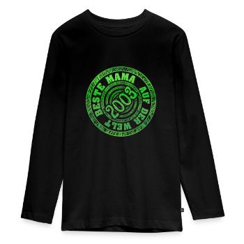 mutti 2003 - Teenager Premium Bio Langarmshirt - Schwarz - Vorne - AI Model Kid Female (0cm)