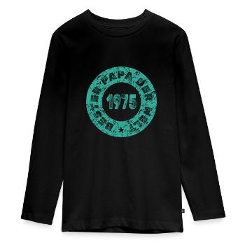 Charrette à bras 1975 - T-shirt manches longues Premium Ado - noir - Devant - AI Model Kid Female (0cm)
