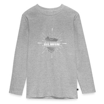 Birth of Alwin - Teenager Premium Organic Long Sleeve Shirt - heather grey - Front