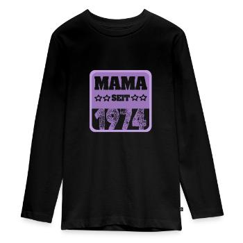 Mama 1974 - Teenager Premium Bio Langarmshirt - Schwarz - Vorne - AI Model Kid Female (0cm)