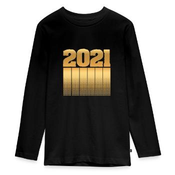 Gold 2021 - Teenager Premium Bio Langarmshirt - Schwarz - Vorne - AI Model Kid Female (0cm)