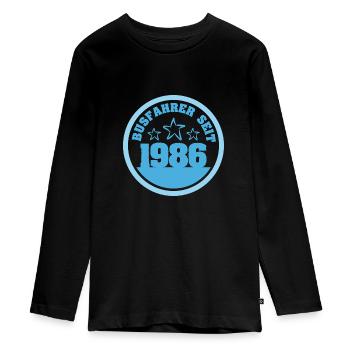 1986 - Teenager Premium Organic Long Sleeve Shirt - black - Front - AI Model Kid Female (0cm)