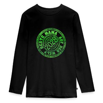 geboren 2028 - Teenager Premium Bio Langarmshirt - Schwarz - Vorne - AI Model Kid Female (0cm)