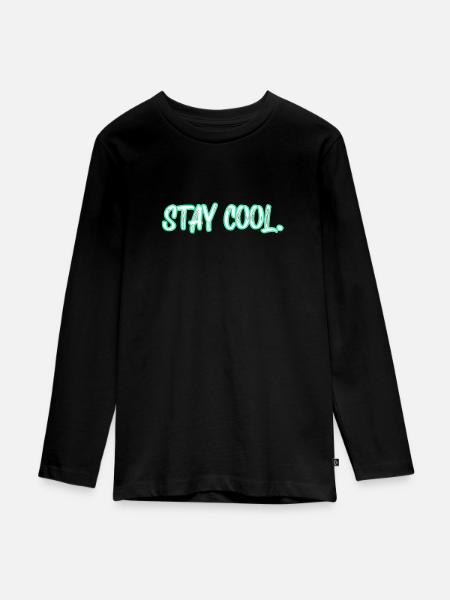 stay cool - Teenager Premium Bio Langarmshirt - Schwarz