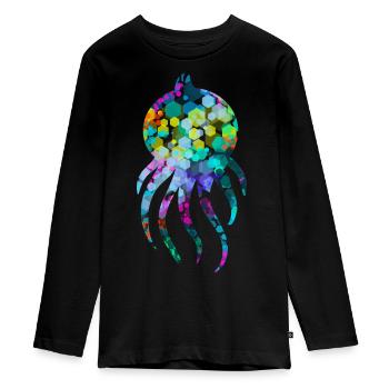 calamar - T-shirt manches longues Premium Ado - noir - Devant - AI Model Kid Female (0cm)
