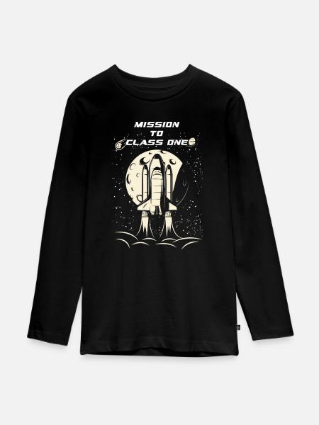 Einschulung - Teenager Premium Bio Langarmshirt - Schwarz