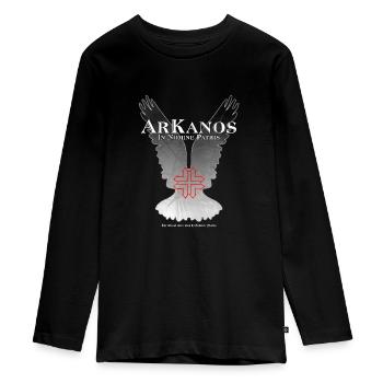 ArKanos In Nomine Patris - Teenager Premium Organic Long Sleeve Shirt - black - Front - AI Model Kid Female (0cm)