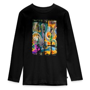 Graffiti style Splash hip hop couleurs peintre couleur - T-shirt manches longues Premium Ado - noir - Devant - AI Model Kid Female (0cm)