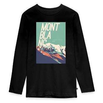 Mont Blanc Eleganz - Teenager Premium Bio Langarmshirt - Schwarz - Vorne - AI Model Kid Female (0cm)