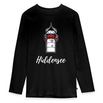 Kleiner Leuchtturm Hiddensee - Teenager Premium Bio Langarmshirt - Schwarz - Vorne - AI Model Kid Female (0cm)