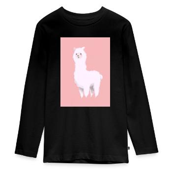 Pastell-Alpaka - Teenager Premium Bio Langarmshirt - Schwarz - Vorne - AI Model Kid Female (0cm)
