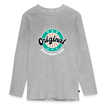 November 1932 Original 91 Years Man Woman - Teenager Premium Organic Long Sleeve Shirt - heather grey - Front