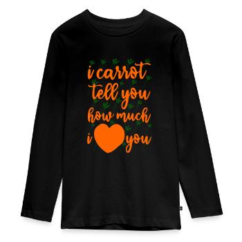 Légumes Jeu de mots Blagues de mots Carottes Carottes - T-shirt manches longues Premium Ado - noir - Devant - AI Model Kid Female (0cm)